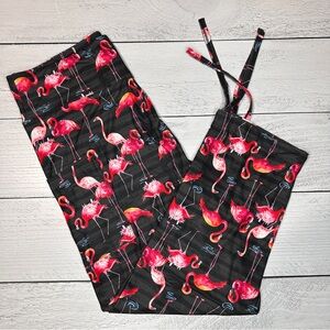 Flamingo‎ Print Ruched Capri Leggings
